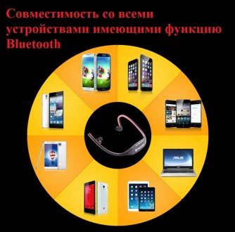 Bluetooth гарнитура наушники с микрофоном для устройств имеющих Bluetooth 
Подд. . фото 9