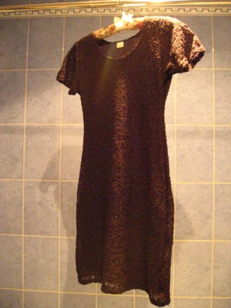 платье ажурное, черное, похоже на гипюр, только растягивается как трикотаж, на п. . фото 2
