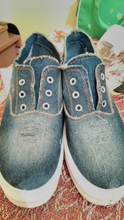 Продам в идеальном состоянии джинсовые слипоны,очень удобные,можно носить с шнур. . фото 3