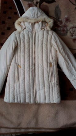 Зимняя куртка нежно- персикового цвета 44-46 р.Очень тёплая,есть вязаный воротни. . фото 6