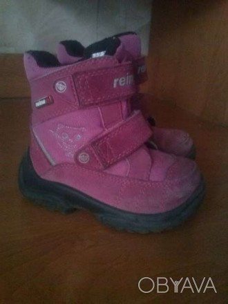 Зимние теплые ботинки для девочки малинового цвета в хорошем состоянии.За дополн. . фото 1