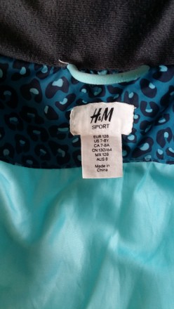Класна темно-бірюзова тигрова курточка для дівчинки фірми  H&M. В дуже гарному с. . фото 7