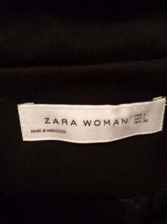 Женское пальто Zara, размер L, черный цвет, на подкладке, поясок на завязках. Но. . фото 9