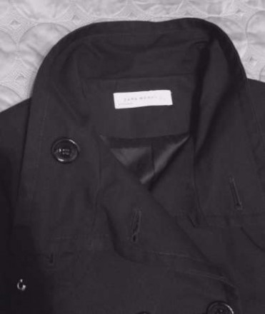 Женское пальто Zara, размер L, черный цвет, на подкладке, поясок на завязках. Но. . фото 8