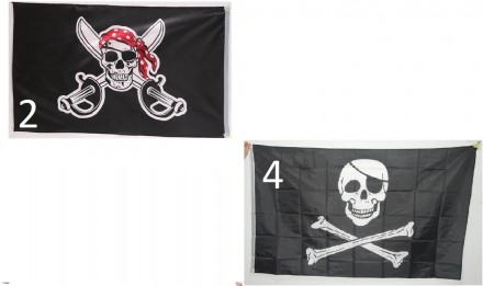 Легендарный пиратский флаг, называемый «Весёлый Роджер».

Размер: 90 х 150 см.. . фото 2