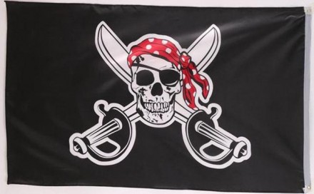 Легендарный пиратский флаг, называемый «Весёлый Роджер».

Размер: 90 х 150 см.. . фото 3