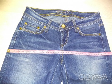 джинсы подростковые для девочки на 11-12 лет, длина 97см, объем бедер 84 см, дли. . фото 1
