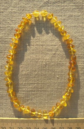 Детское янтарное ожерелье изготовлено из натурального шлифованного янтаря, котор. . фото 8