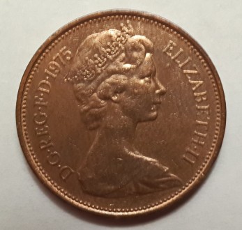 Продам монету 2 пенса Великобритания 1975 год,состояние-VF-очень хорошее.Цена 15. . фото 2