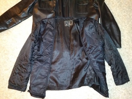 Продам черную кожаную куртку в хорошем состоянии. 3 внутренних кармана (в т.ч. 1. . фото 7