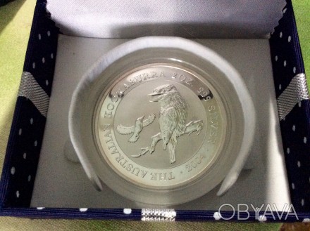 Коллекционная серебряная монета Австралии "Kookaburra ". Номинал 2 доллара. Год . . фото 1