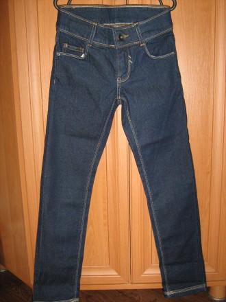 Синие джинсы, очень хорошего качества, плотный коттон,классический пошив,размер1. . фото 2