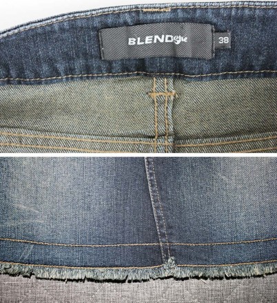 Джинсовая мини-юбка классического кроя Blend с потертостями, р. 38.
Спереди пот. . фото 7