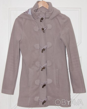 Стильное флисовое пальто без подкладки с капюшоном Stitch&Soul, р. М, но лучше б. . фото 1