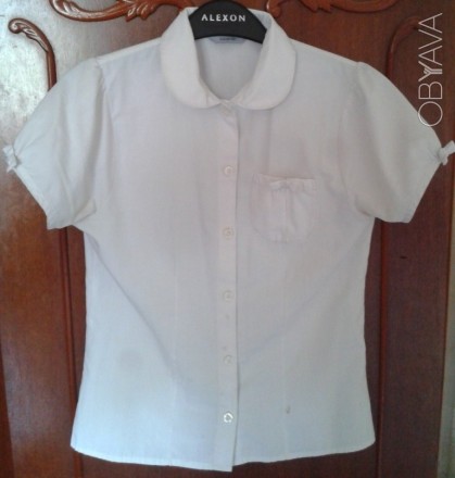 Белая школьная рубашка George для девочки 11-12 лет. Рост 146-152. ПОГ - 41 см, . . фото 1