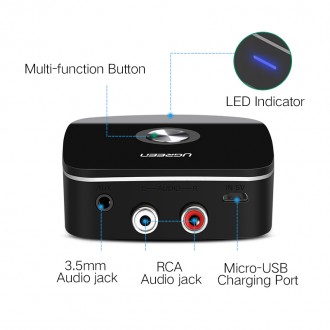 Bluetooth аудио приемник Ugreen предназначен для беспроводной передачи звука от . . фото 7