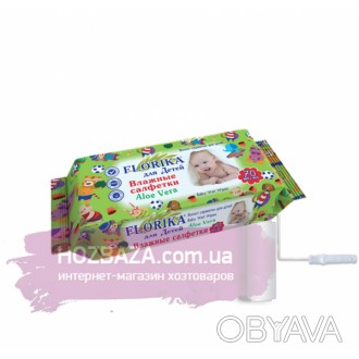 Влажные салфетки для детей ТМ «FLORIKA» Aloe Vera  - предназначены для очищения . . фото 1