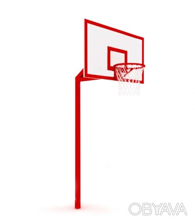 Щит баскетбольный стандарт FIBA (1050х1800 мм); Стойка баскетбольная, Г-образная. . фото 1