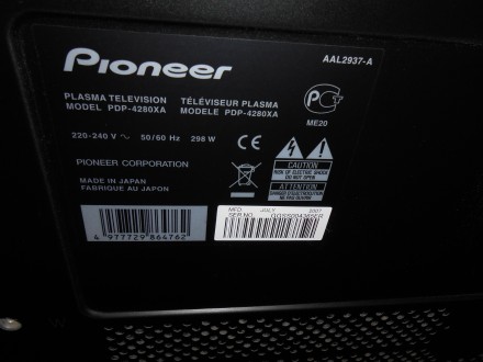Продам плазменную панель PIONEER PDP-4280XA и два пульта ДУ к нему. Новым пульто. . фото 5
