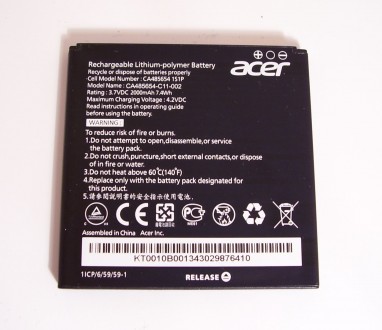 ORIGINAL

Аккумулятор для

Acer Liquid E2 duo

V370 

Совместим со следу. . фото 3