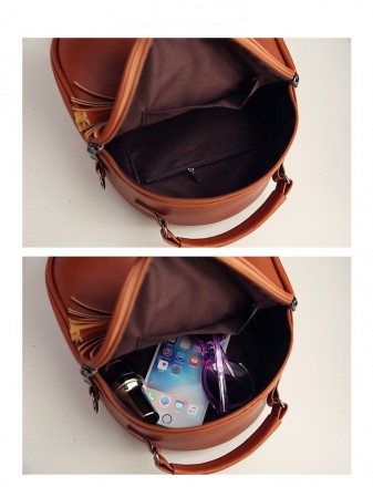 Женский рюкзак из кожи
Материал: качественный кожзам
Размер:24*10*23
Цвет: че. . фото 8