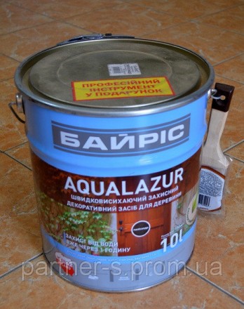 Aqualazur быстросохнущее декоративное  средство для древесины Байрис   ― уже чер. . фото 3