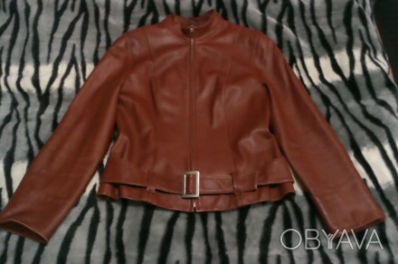 куртка кожаная коричневого цвета,в хорошем состоянии,замеры: полуобхват груди-48. . фото 1