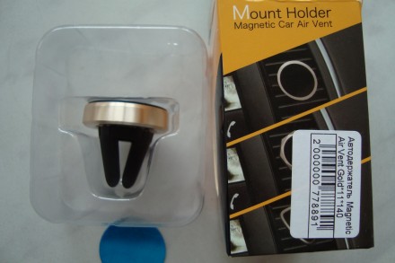 Мини держатель автомобильный магнитный в решетку воздуховода auto holder, mount . . фото 4