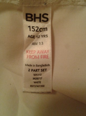 Белая рубашка BHS (British Home Stores) с длинным рукавом для школьницы 12 лет. . . фото 6