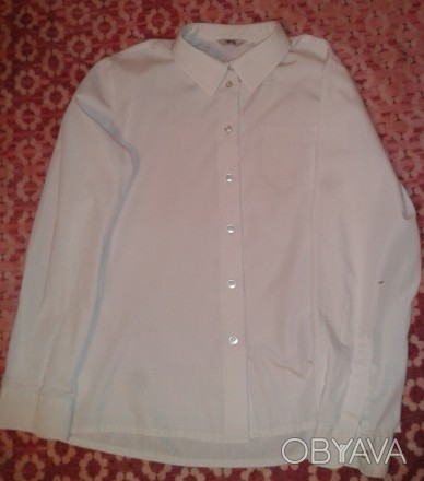 Белая рубашка BHS (British Home Stores) с длинным рукавом для школьницы 12 лет. . . фото 1