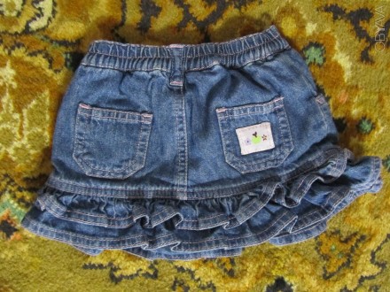 Джинсовая юбка, совмещенная с джинсовыми трусиками под подгузник (юбка отдельно,. . фото 3