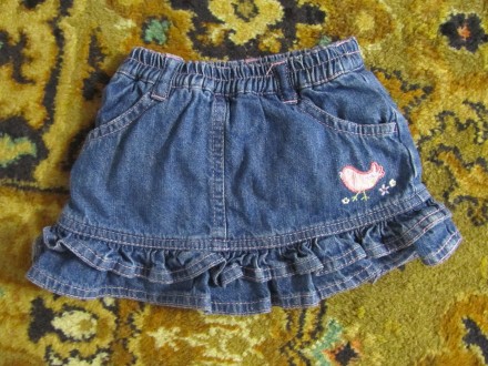 Джинсовая юбка, совмещенная с джинсовыми трусиками под подгузник (юбка отдельно,. . фото 2