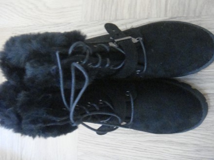 Ботинки женские зимние на каблуке, эко-замш, иск. мех, каблук 4,5 см, платформа . . фото 10
