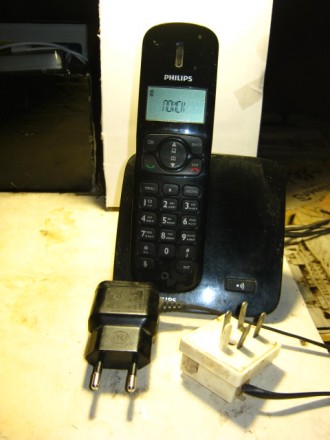Стационарный радио – телефон Филипс с проводами длинными на теленфон и 220 вольт. . фото 2