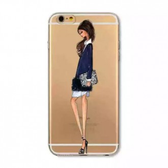 Прозрачный силиконовый чехол для iPhone 5/5s/6/6s/7 с нежным изображением девуше. . фото 7