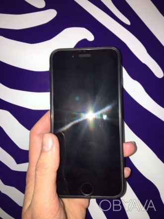 Продам свой iPhone 6 space grey 64gb в корпусе 7 чёрный матовый и с яблочком кот. . фото 1