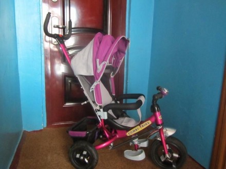 Продам детский велосипед Combi Trike на надувных колесах с родительской ручкой, . . фото 2