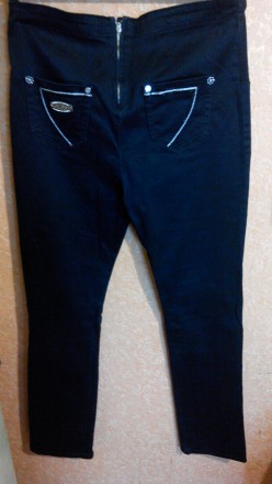 Продам зручні штани для вагітних б/у чорного кольору - розмір 50,(півобхват стег. . фото 2