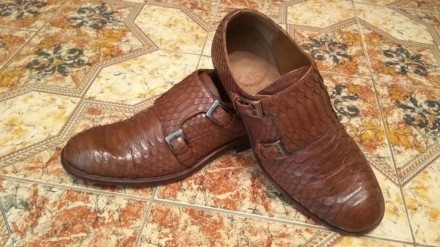 Новые, шикарные мужские туфли. Натуральная кожа питона. Цвет - шоколад. Шились н. . фото 5