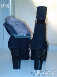 Продам сапоги/ботинки зимние женские, размер 39, натуральная замша, на натуральн. . фото 4