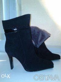 Продам сапоги/ботинки зимние женские, размер 39, натуральная замша, на натуральн. . фото 2
