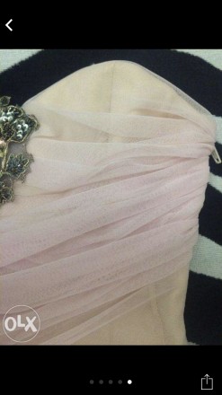 вечернее платье в хорошем состоянии.с боку вышивка из бисера,с небольшим шлейфом. . фото 6
