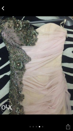 вечернее платье в хорошем состоянии.с боку вышивка из бисера,с небольшим шлейфом. . фото 5