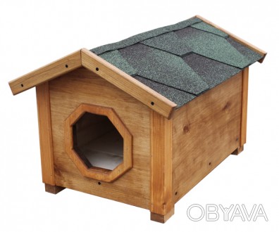 Будка -дом для кота изготовлен с натурального дерева, осина.
Крыша - укрыта бит. . фото 1