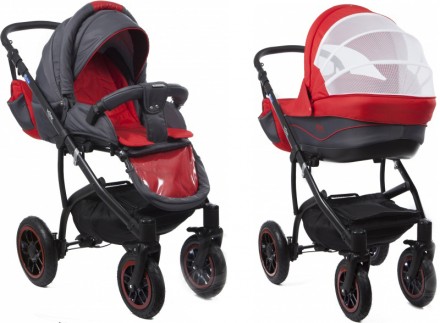 Продам универсальную коляску 2в1 Adamex York после одного ребенка. Цвет красный+. . фото 3