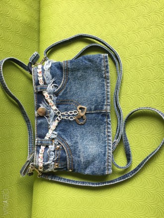 Джинсовая новая сумочка юбка для модницы  
Детская сумочка из плотной джинсовой. . фото 4