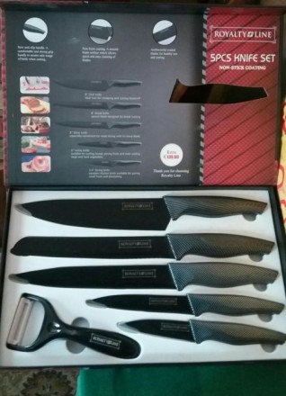 Новый красивый набор ножей 5 штук+ чистка для овощей. . фото 2