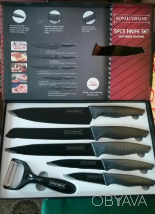 Новый красивый набор ножей 5 штук+ чистка для овощей. . фото 1