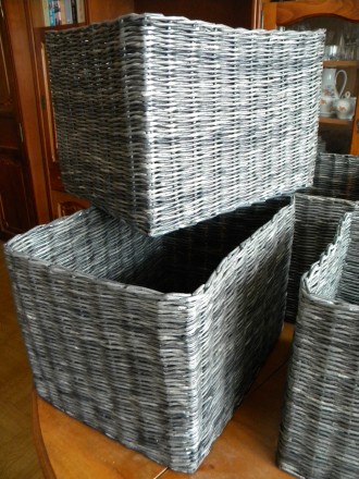 Изготавливаю под заказ плетенные корзинки из бумаги, выглядят как обычные корзин. . фото 2