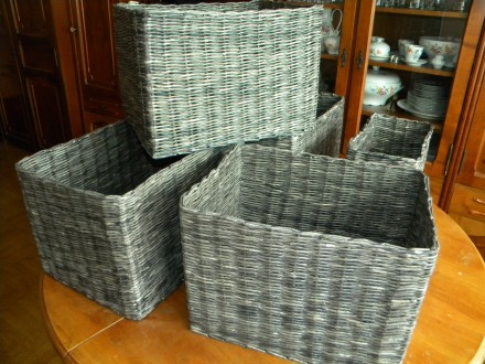 Изготавливаю под заказ плетенные корзинки из бумаги, выглядят как обычные корзин. . фото 8